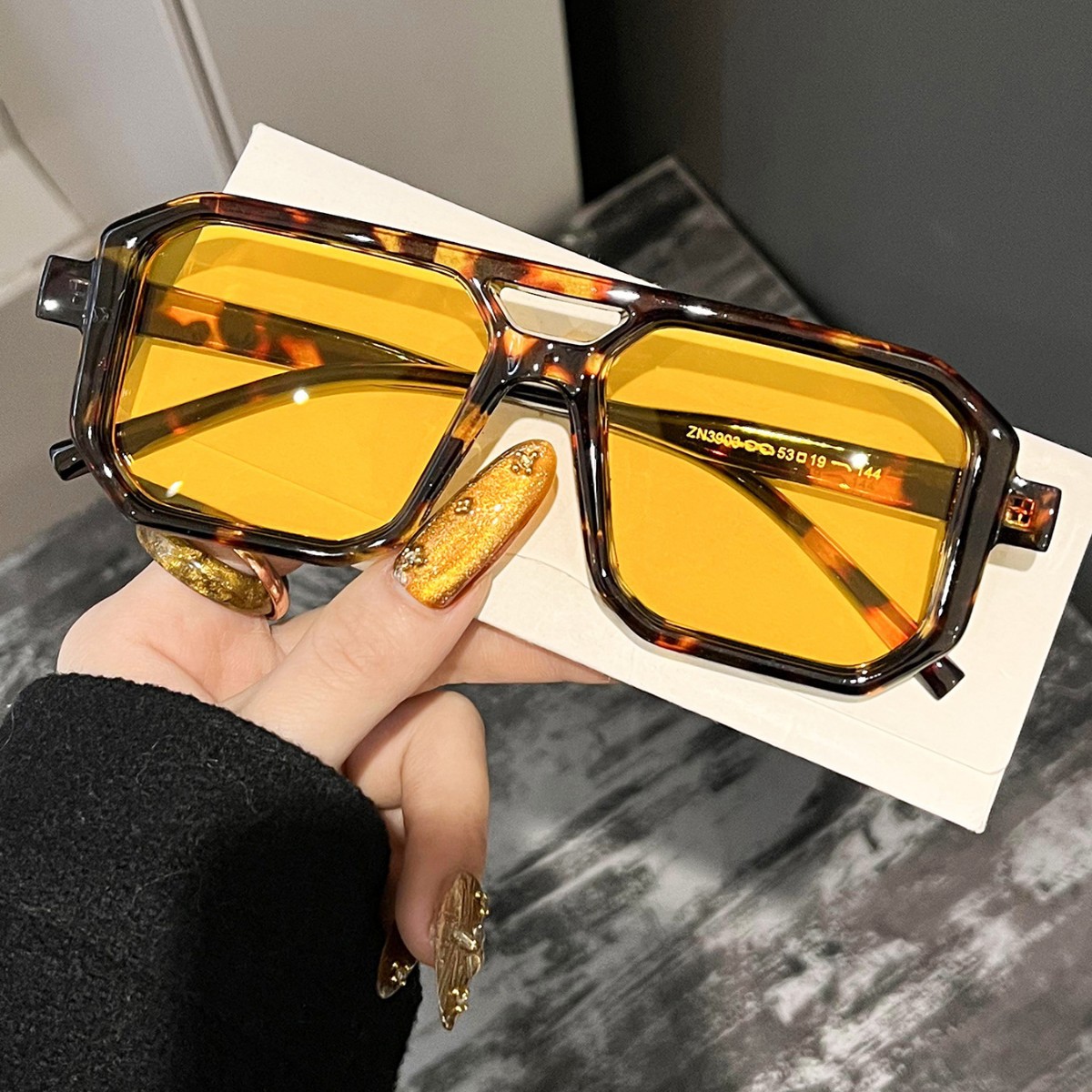 Uv Resin - Gafas de Sol Retro Cuadradas de