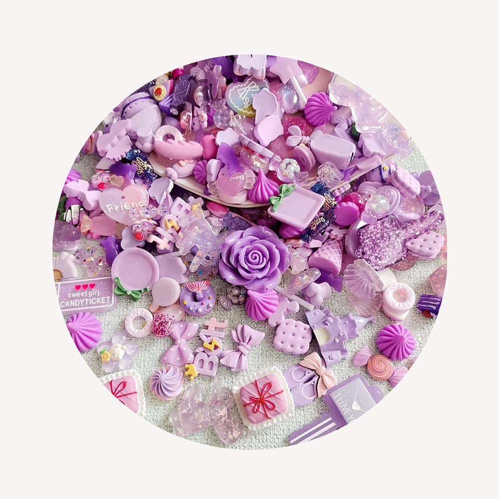 Resin - Accesorios de resina plana convexa redonda