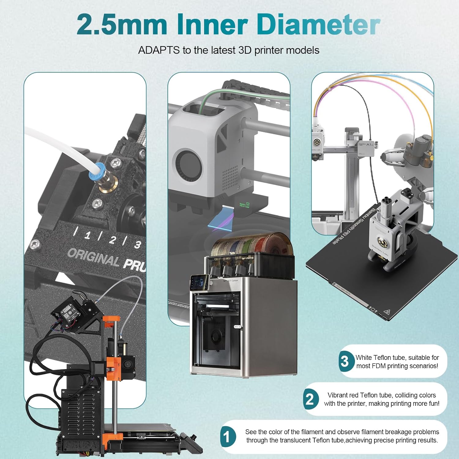 Tubo de PTFE de 2.5mm ID×4mm O - Direct Drive Extruder reseña y precio