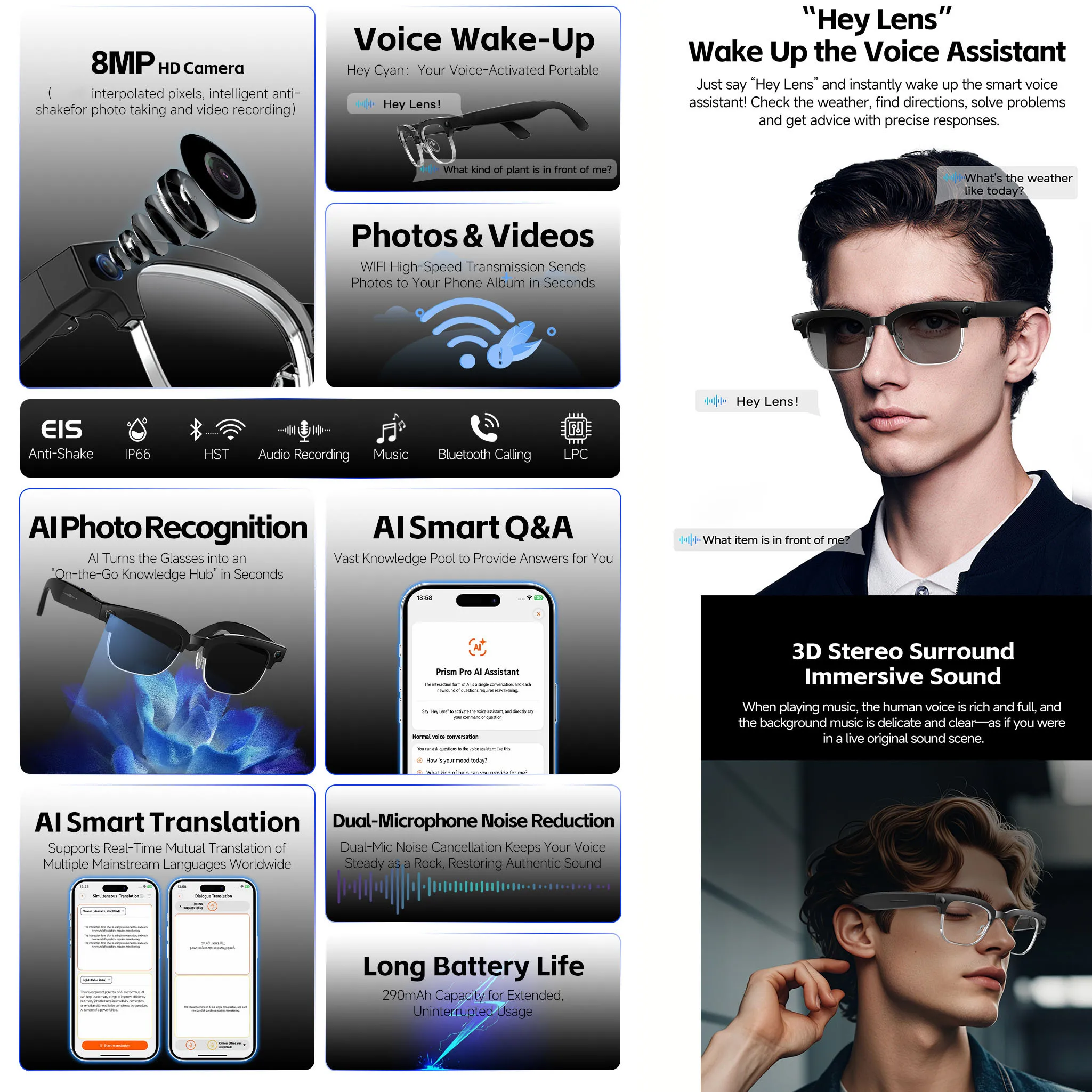 Gafas Inteligentes con IA, Len - Bltouch reseña y precio