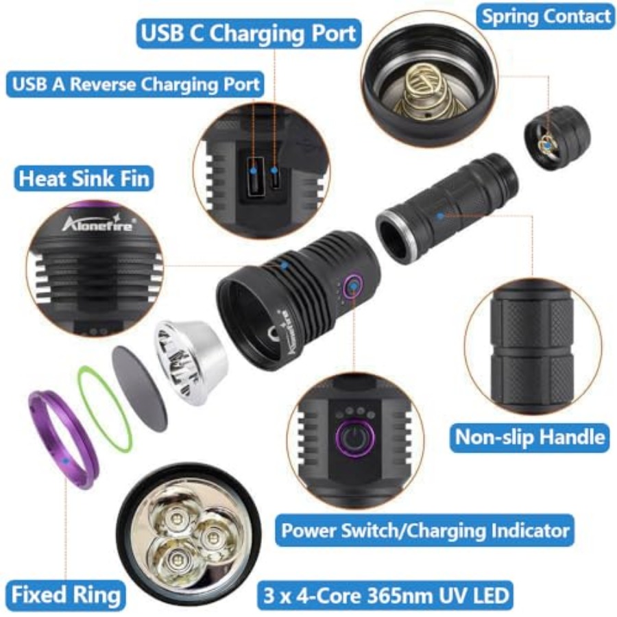 Linterna UV SV43 de 36W y 365n - Uv Resin reseña y precio