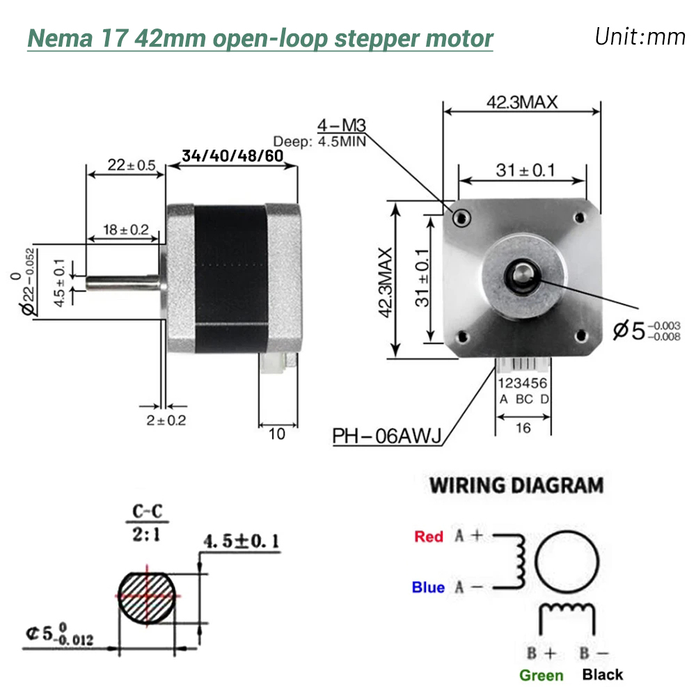 Motor paso a paso Nema17 42 de - 3D Printer reseña y precio